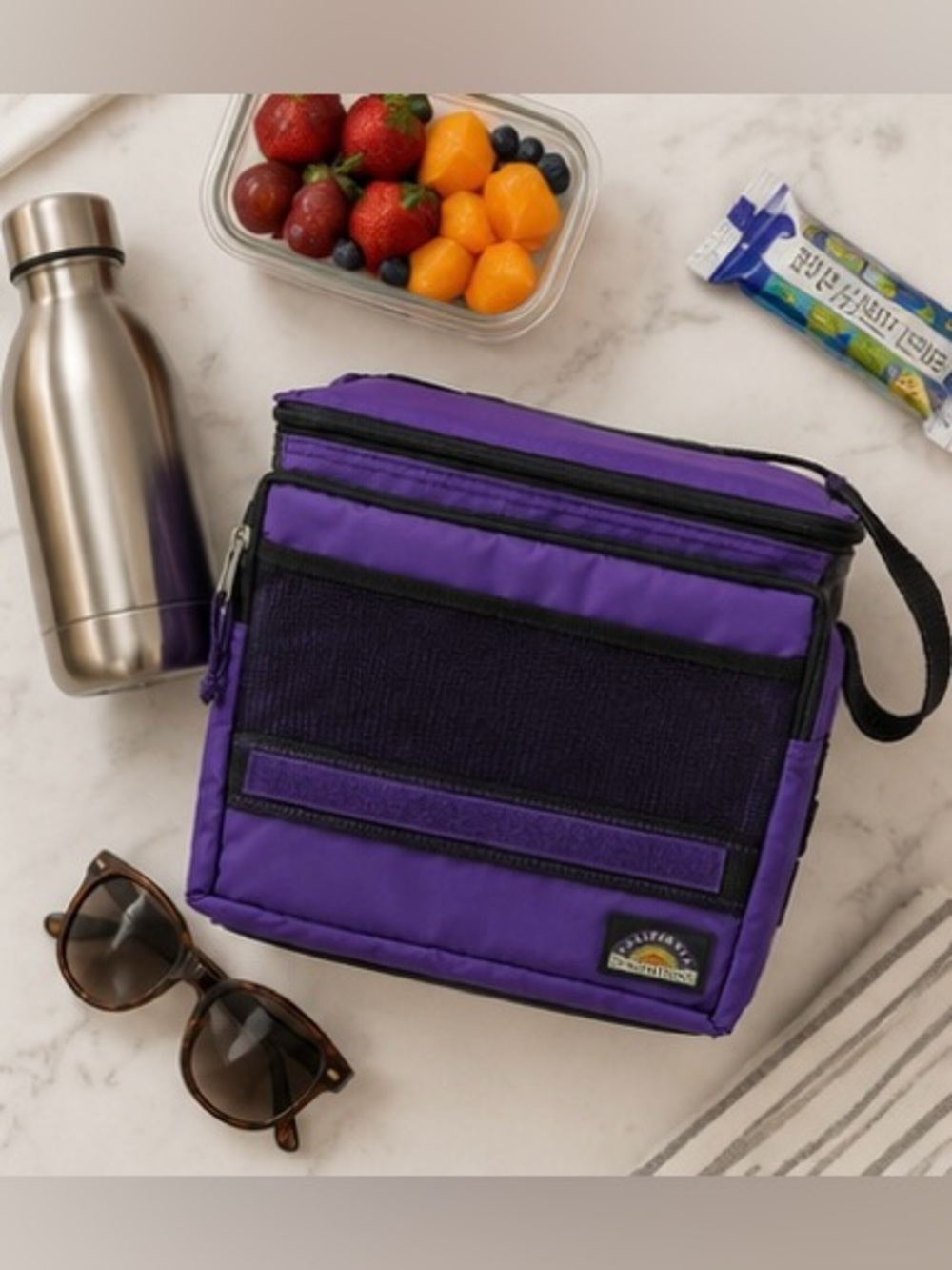 California Innovations Purple Cooler Lunch Tote Camping Bag - Picture 2 of 7
